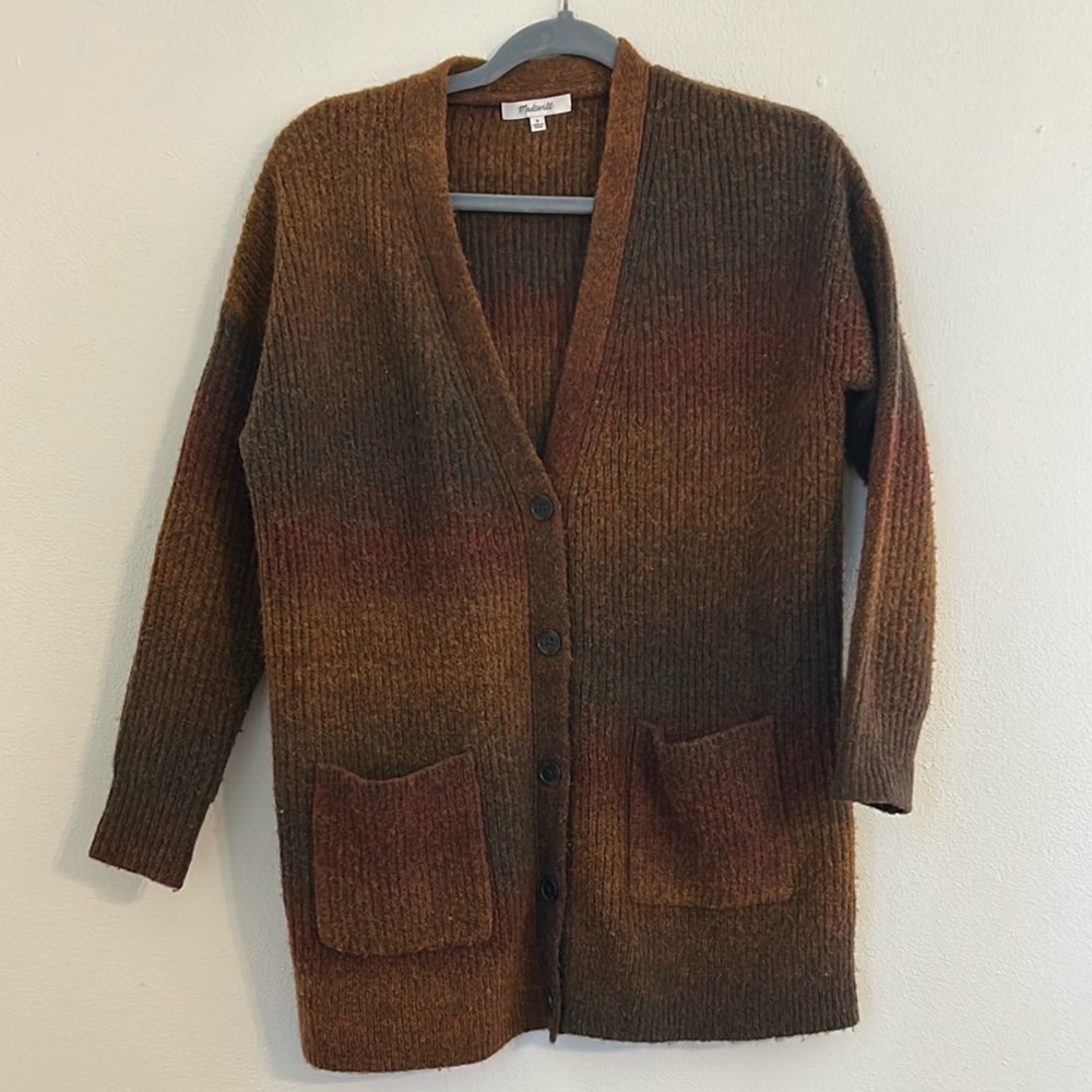Madewell Brown Multi Ribbed Button-Front Cardigan - image 5